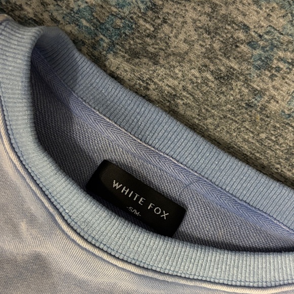 White Fox Boutique oversized Pastel Blue Angel Graphic Sweatshirt(NWOT) - Picture 3 of 11